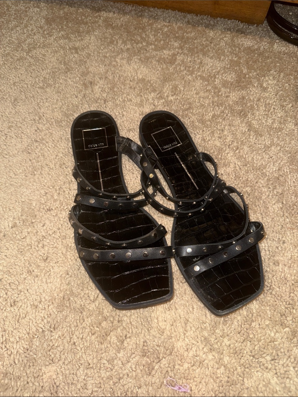 Dolce Vita Black Studded Strappy Sandals